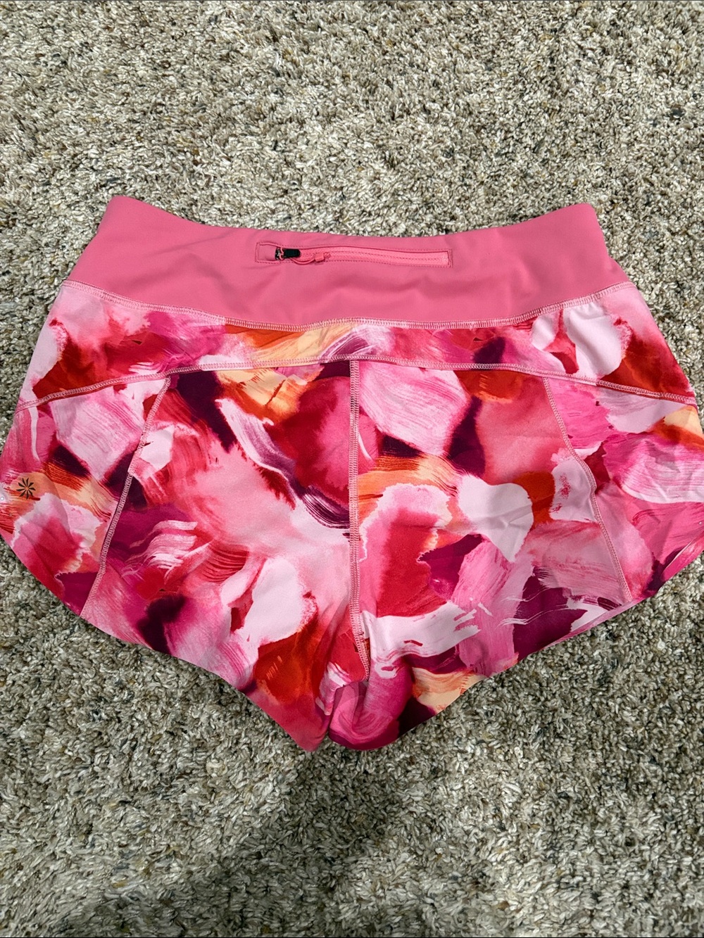 Athleta Pink Abstract Print Athletic Shorts - Picture 4 of 6